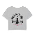 Women's Amore Silhouette Beach Sunset Baby Tee