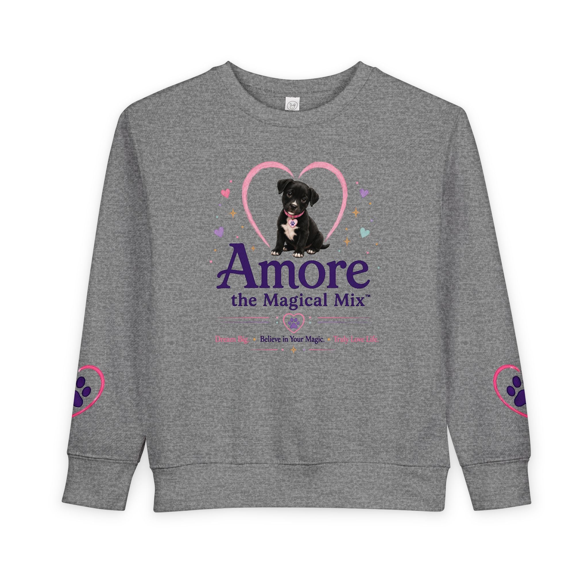 Toddler Amore the Magical Mix Sweatshirt Heart Puppy & paw print