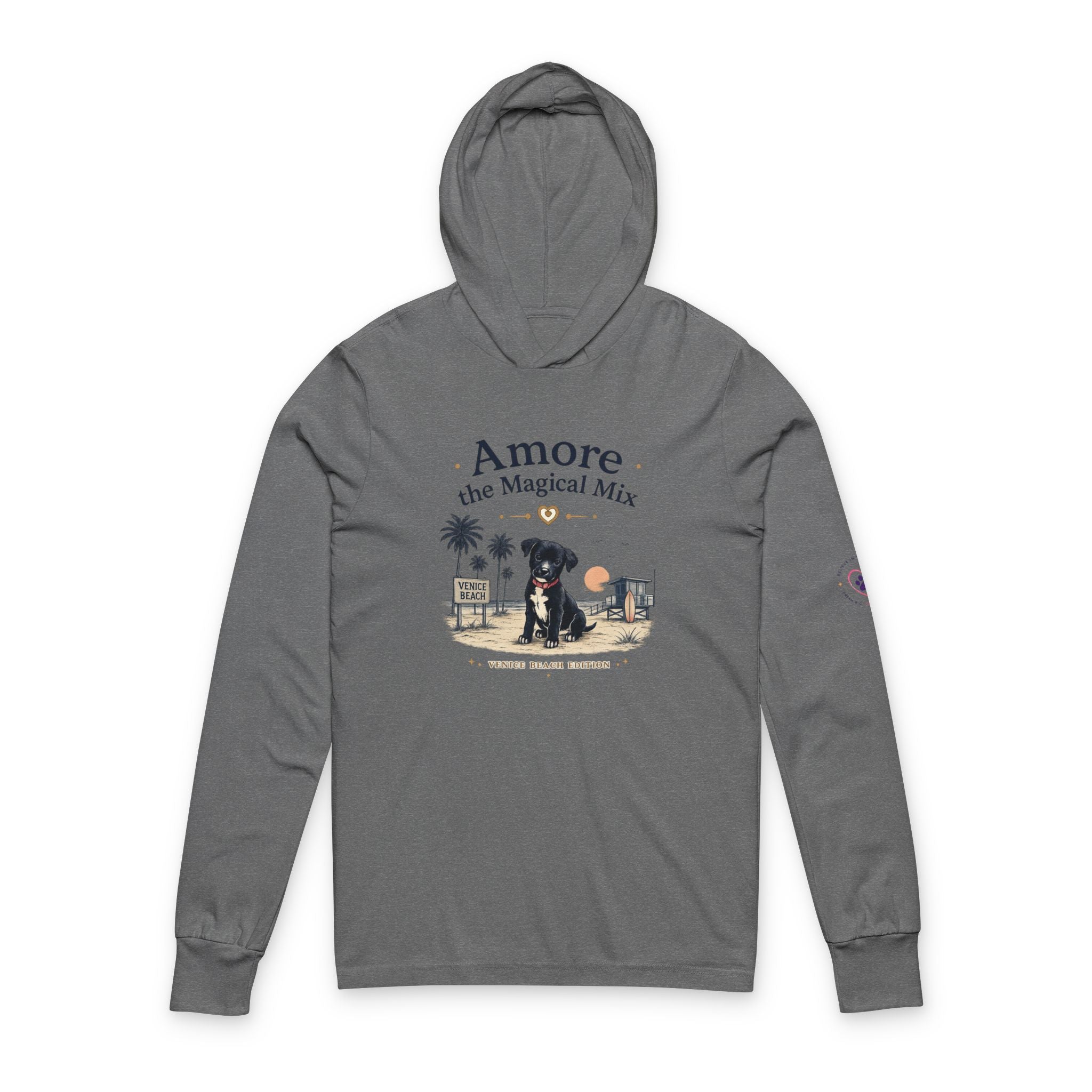 Adult Unisex Hooded Long Sleeve Tee Amore the Magical Mix Venice Beach Graphic