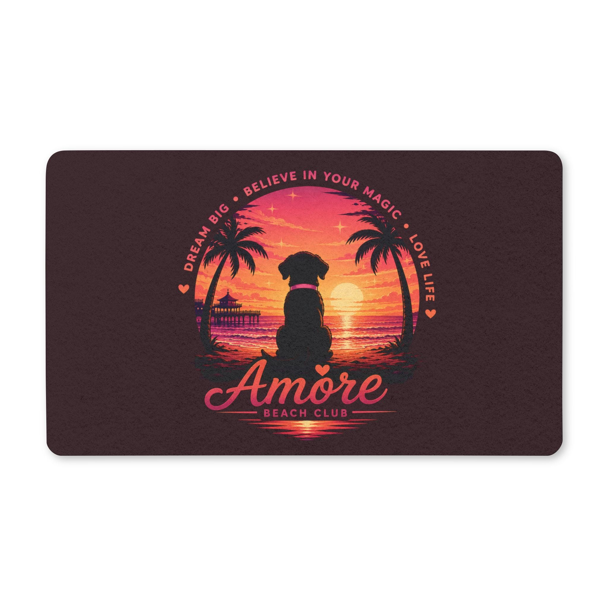 Amore Beach Club Doormat — Sunset Dog Welcome Mat