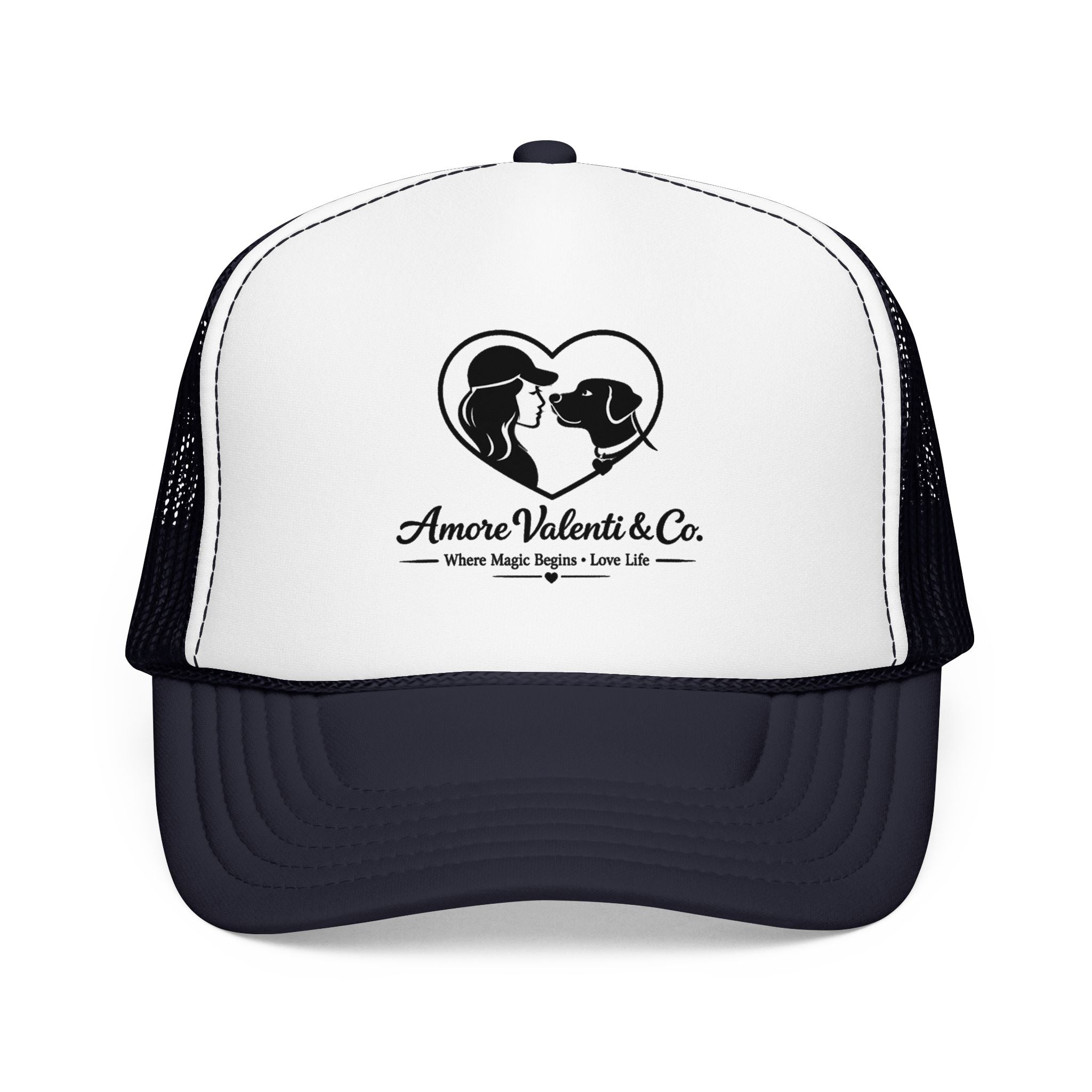 Adult Trucker Hat Amore Valenti & Co. Logo