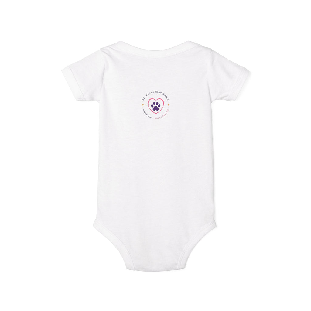 Infant Amore the Magical Mix Onesie|  Character Logo Paw Print Accent
