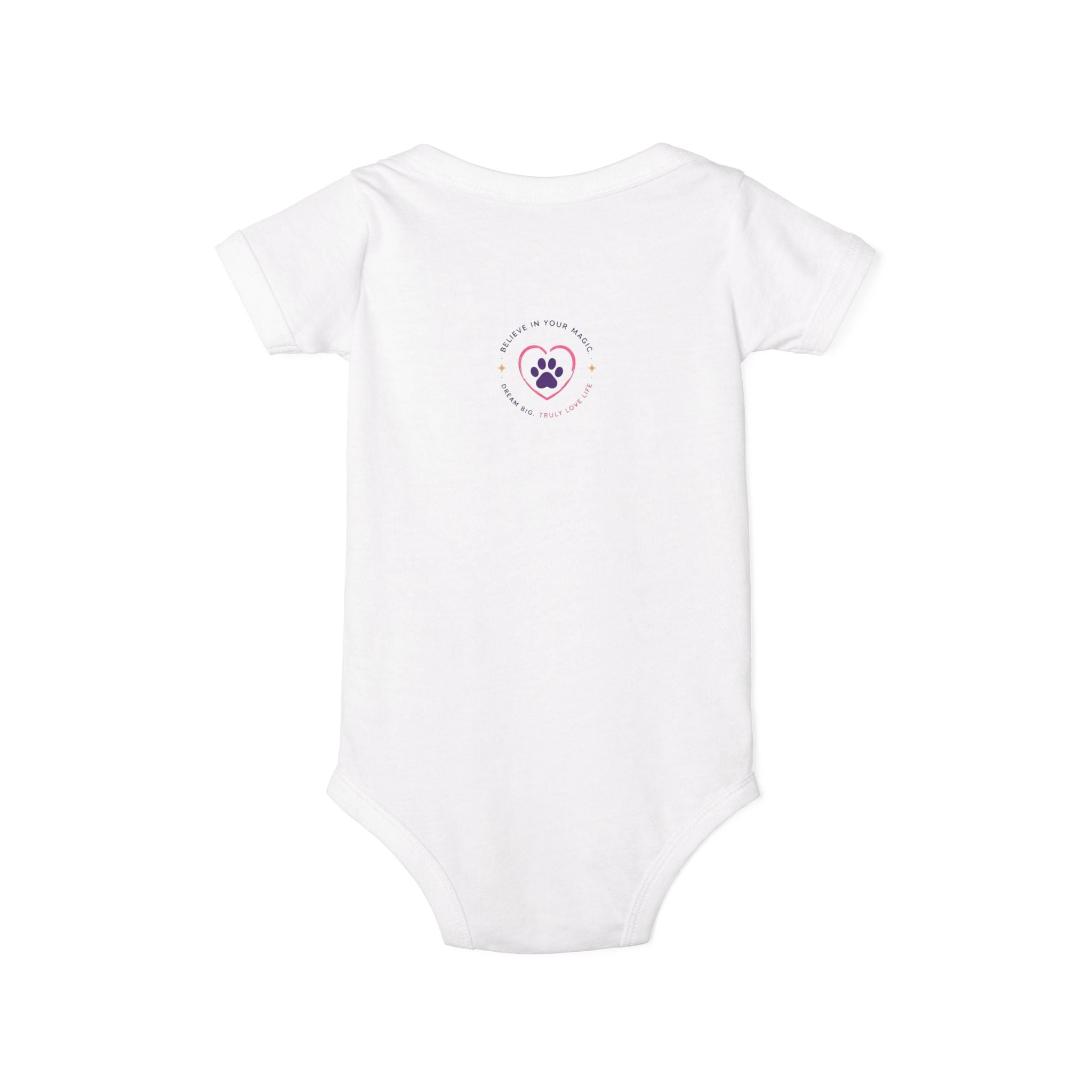 Infant Amore the Magical Mix Onesie|  Character Logo Paw Print Accent